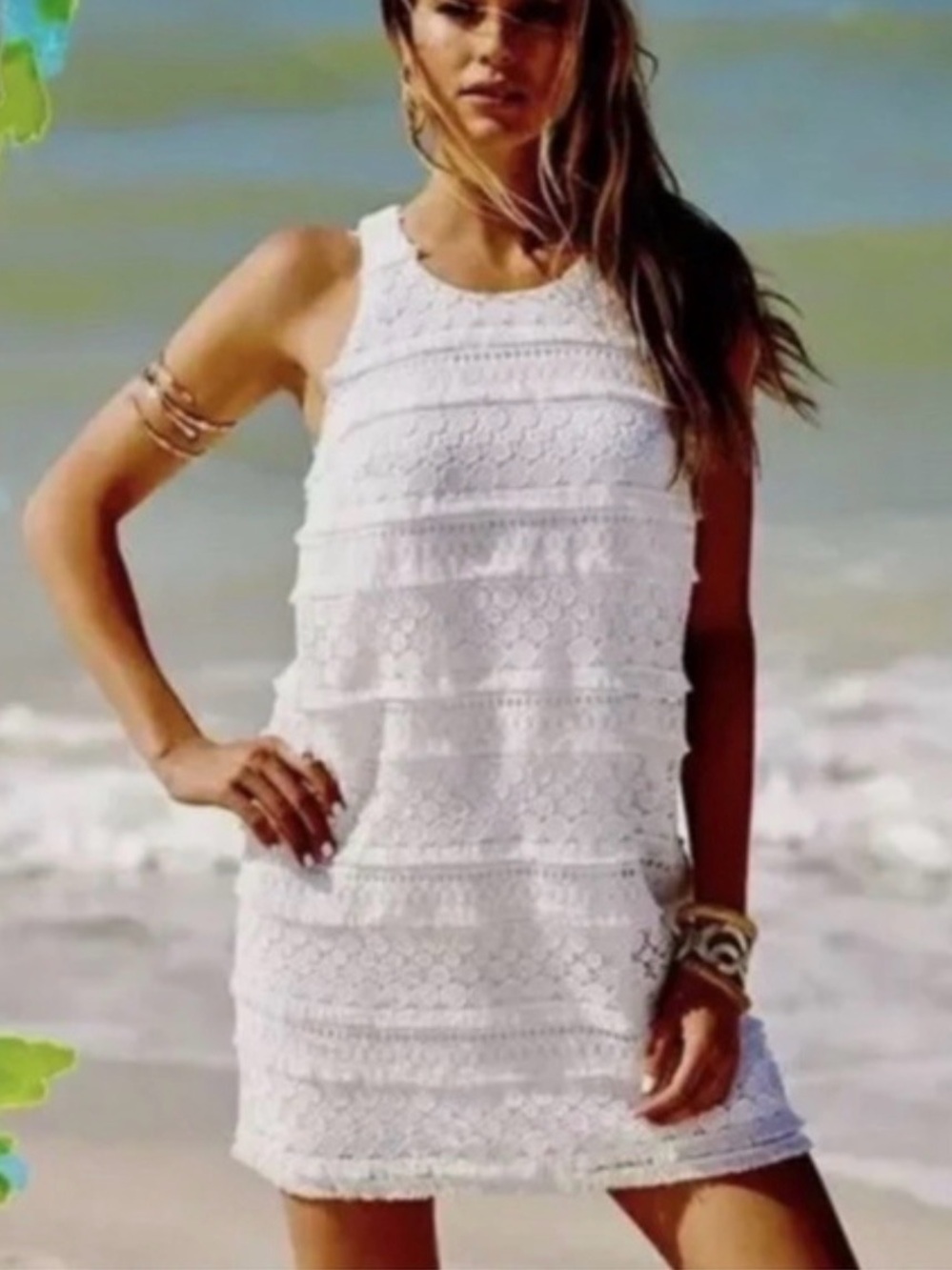 Lilly Pulitzer Annette Shift Lace Dress Resort White Fringe 6 Lined - Picture 5 of 14